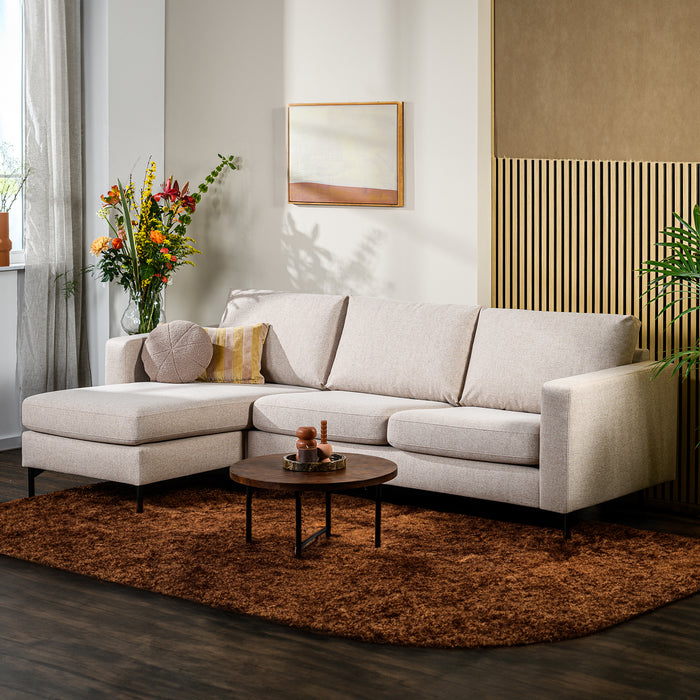 Hoekbank Oslo | Beige Stof | Longchair L+R