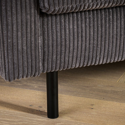 Hoekbank Auckland | Grijs Ribcord | Longchair L+R