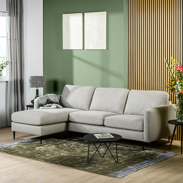 Hoekbank Denton | Beige Woven | Longchair L+R