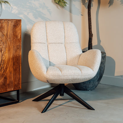 Draaifauteuil Elvis | Naturel Bouclé