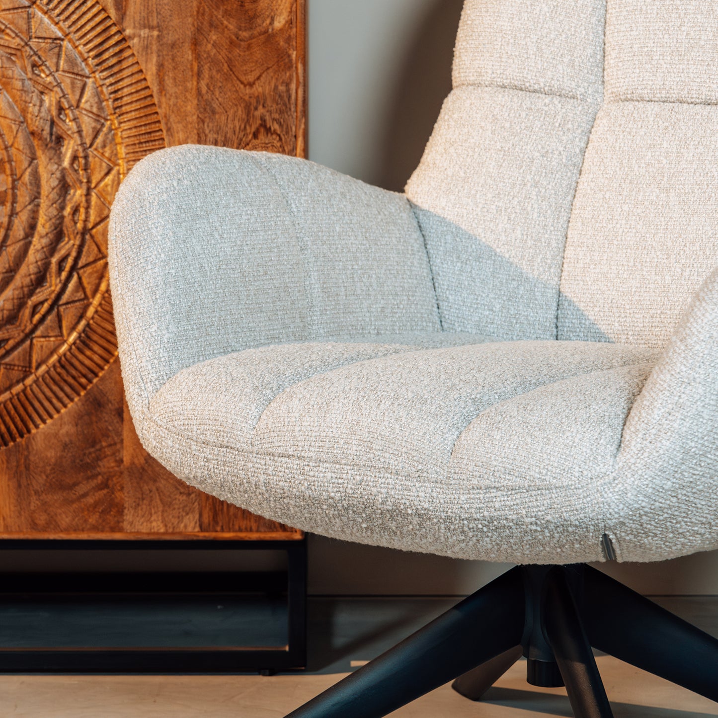 Draaifauteuil Elvis | Naturel Bouclé