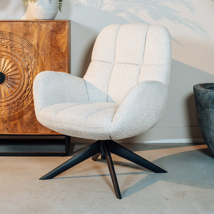 Draaifauteuil Elvis | Naturel Bouclé