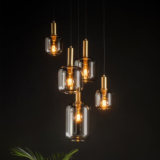 Hanglamp Joanet | 5 Lampen | Fumé
