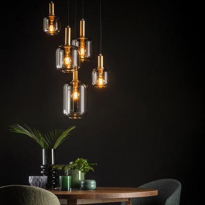 Hanglamp Joanet | 5 Lampen | Fumé