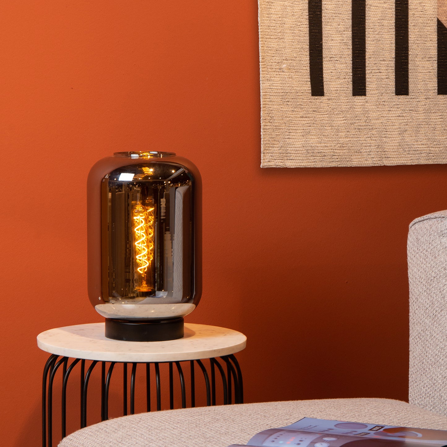 Tafellamp Joanet | Ø 22 cm | Fumé