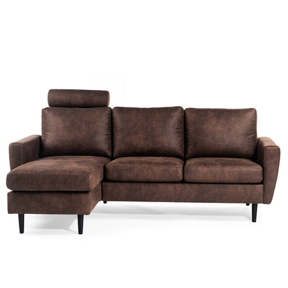 Hoekbank Lindsay | Bruin Savannah | Longchair L+R