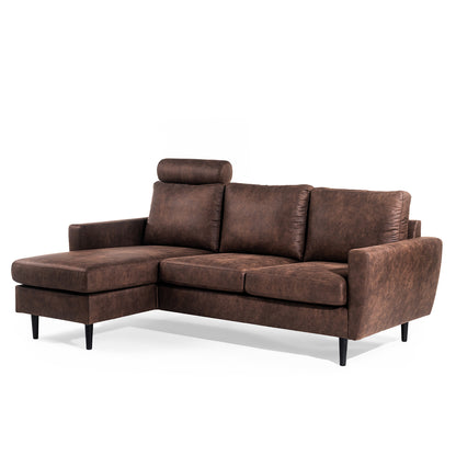 Hoekbank Lindsay | Bruin Savannah | Longchair L+R