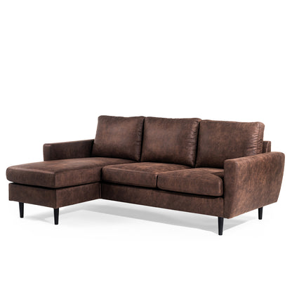 Hoekbank Lindsay | Bruin Savannah | Longchair L+R