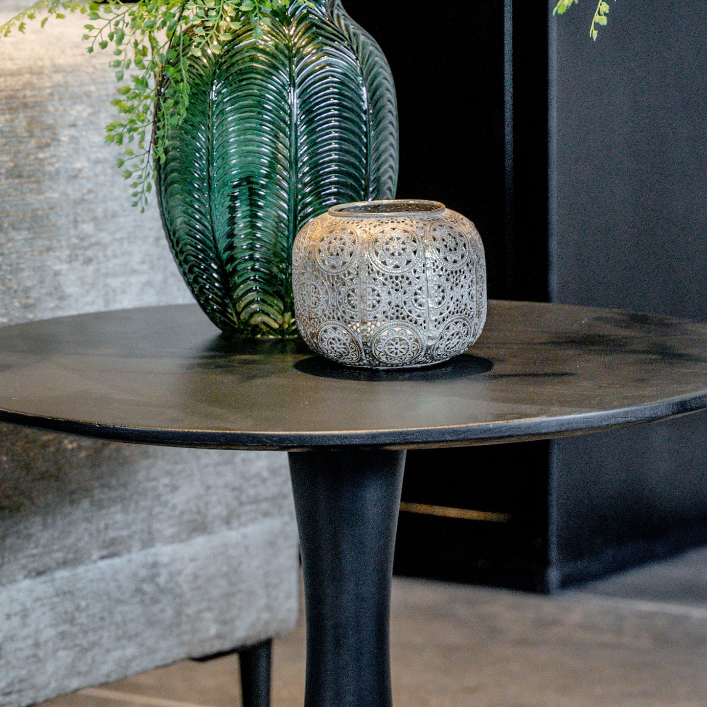 Bijzettafel Flare | Zwart Mangohout