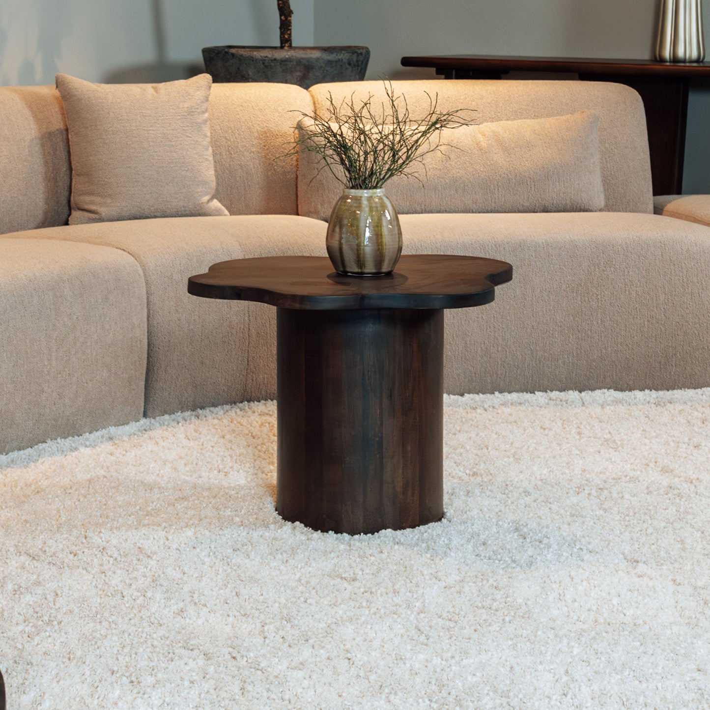 Bijzettafel Fiore | Bruin Mangohout | Organisch