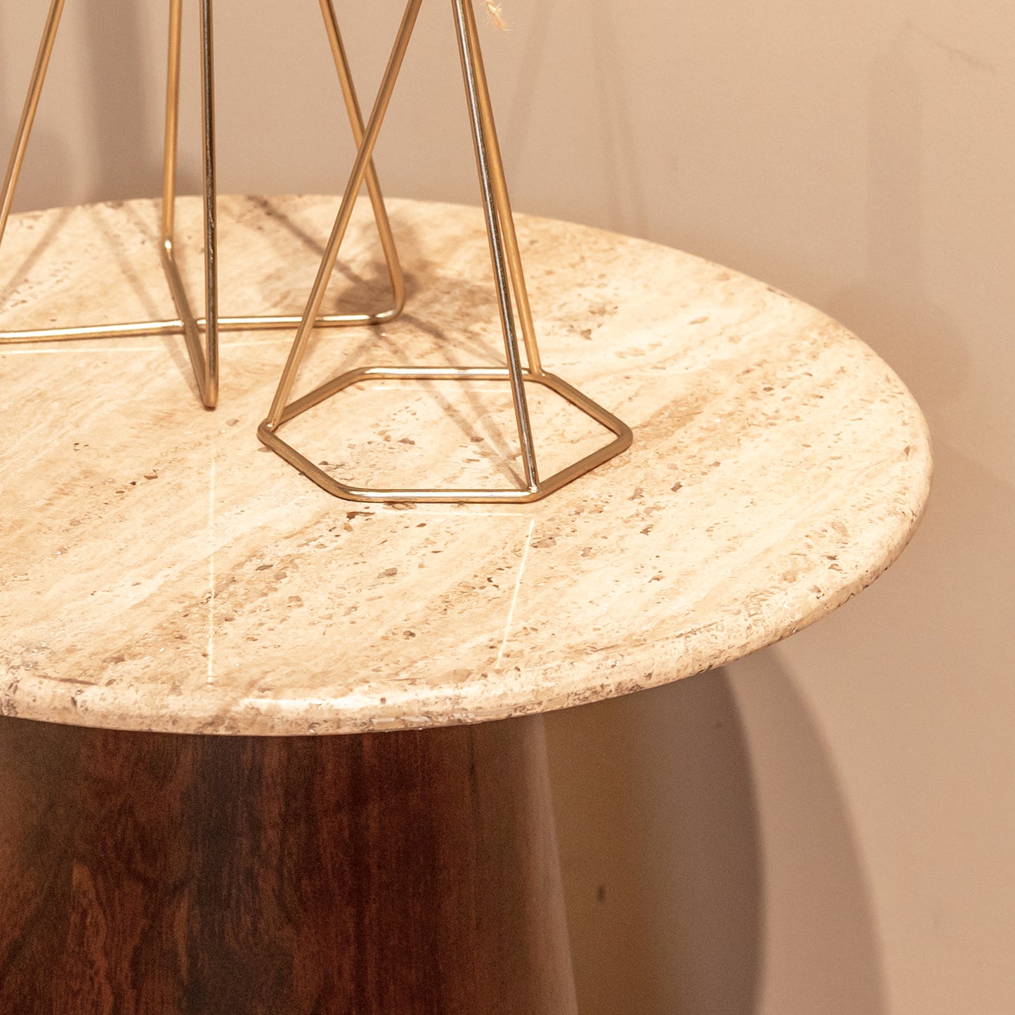 Bijzettafel Valentino | Rond | Bruin Mangohout