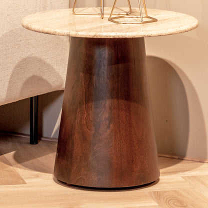 Bijzettafel Valentino | Rond | Bruin Mangohout