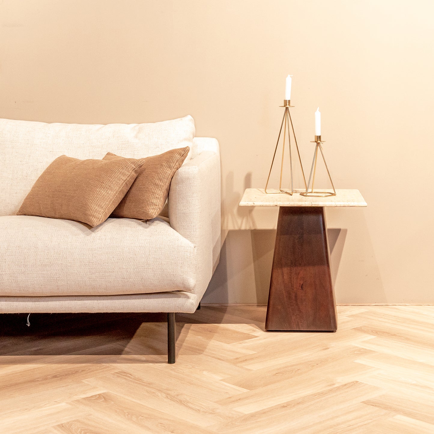 Bijzettafel Valentino | Vierkant | Bruin Mangohout