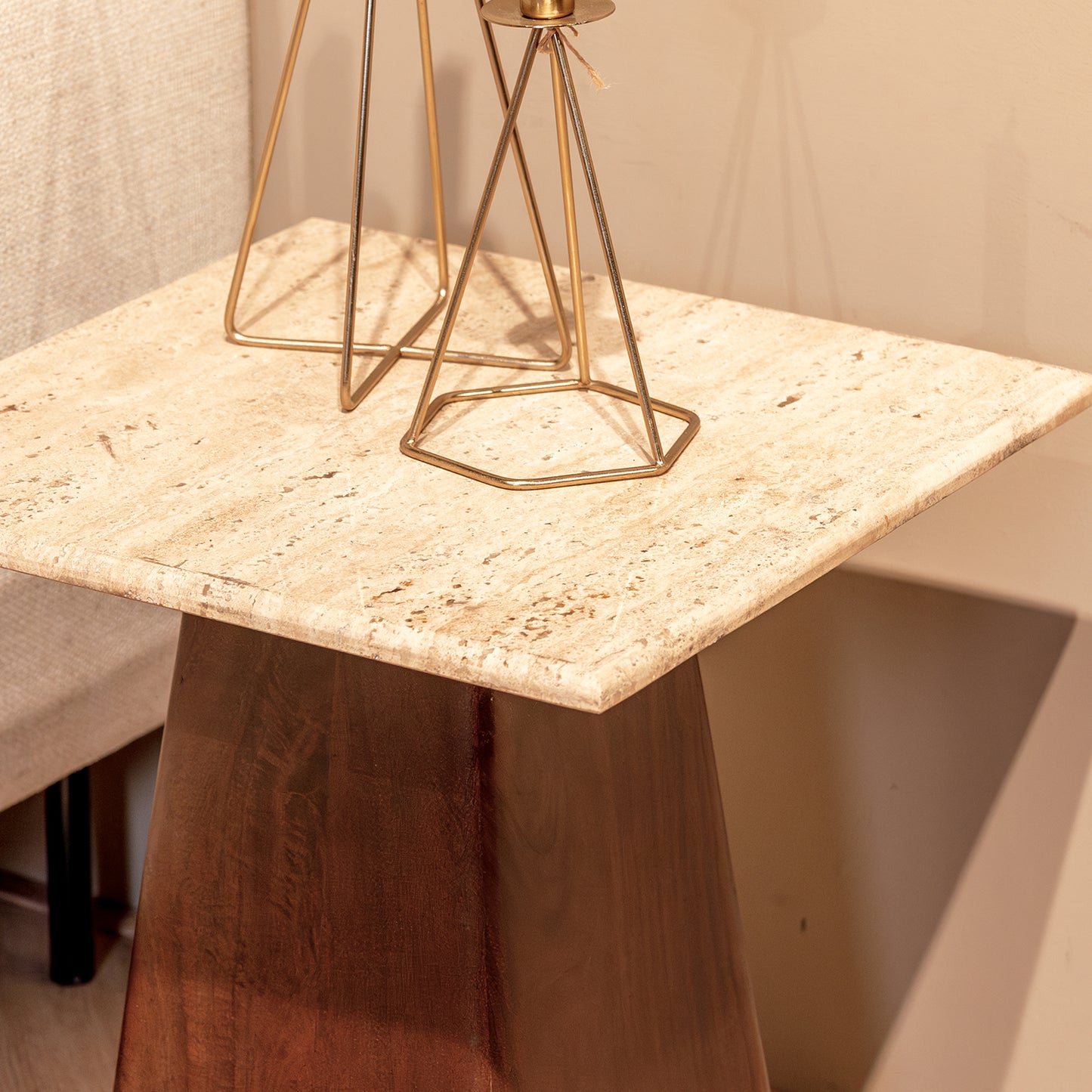 Bijzettafel Valentino | Vierkant | Bruin Mangohout