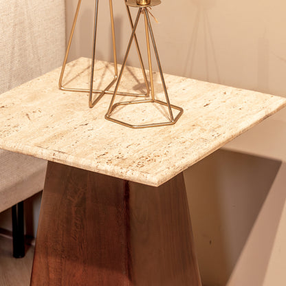 Bijzettafel Valentino | Vierkant | Bruin Mangohout