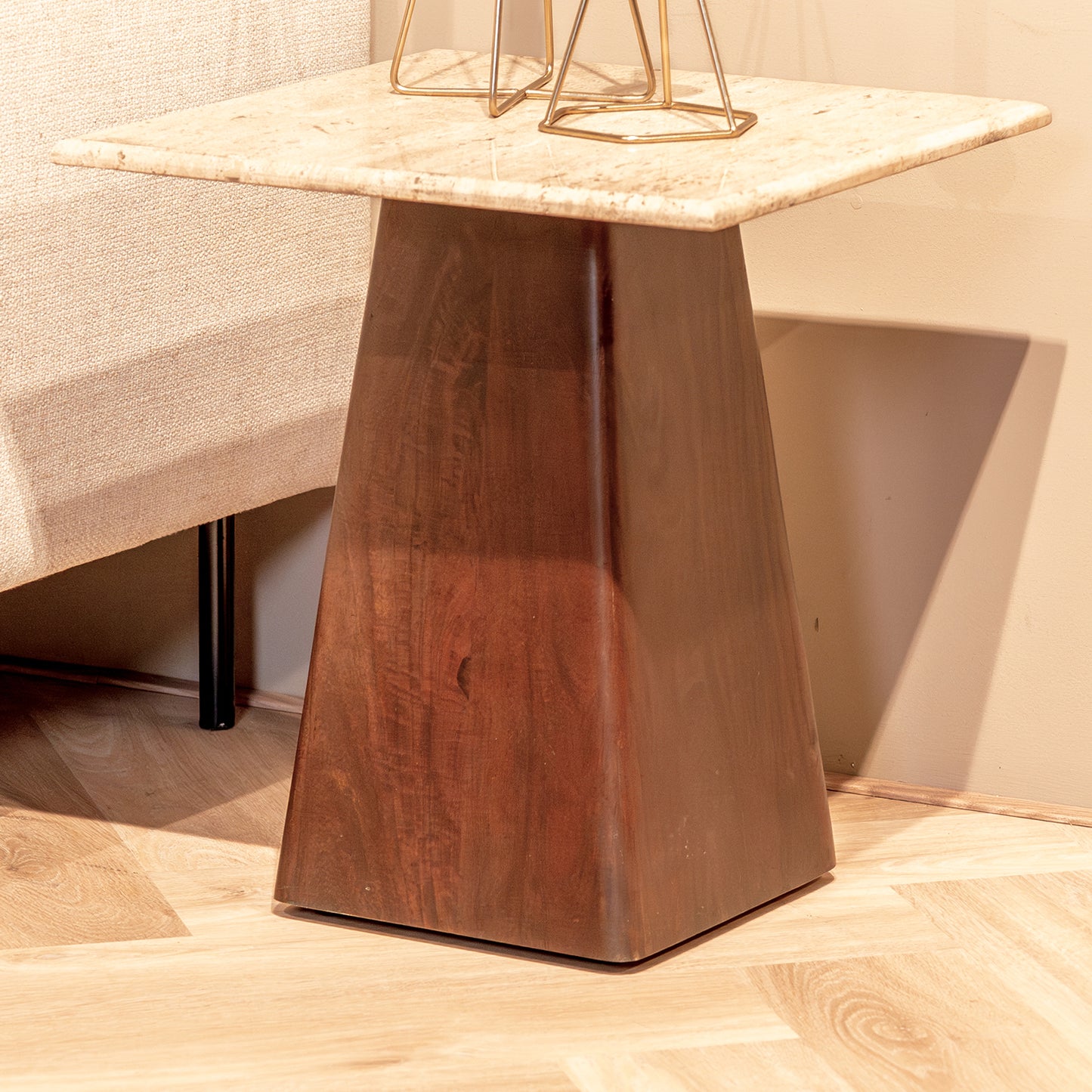 Bijzettafel Valentino | Vierkant | Bruin Mangohout