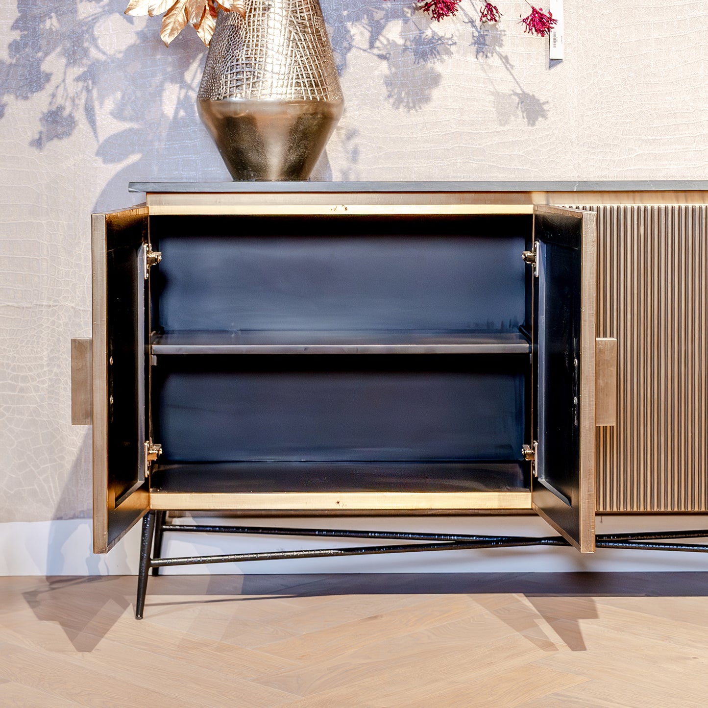 Dressoir Ironville | Zwart en Goud Marmer