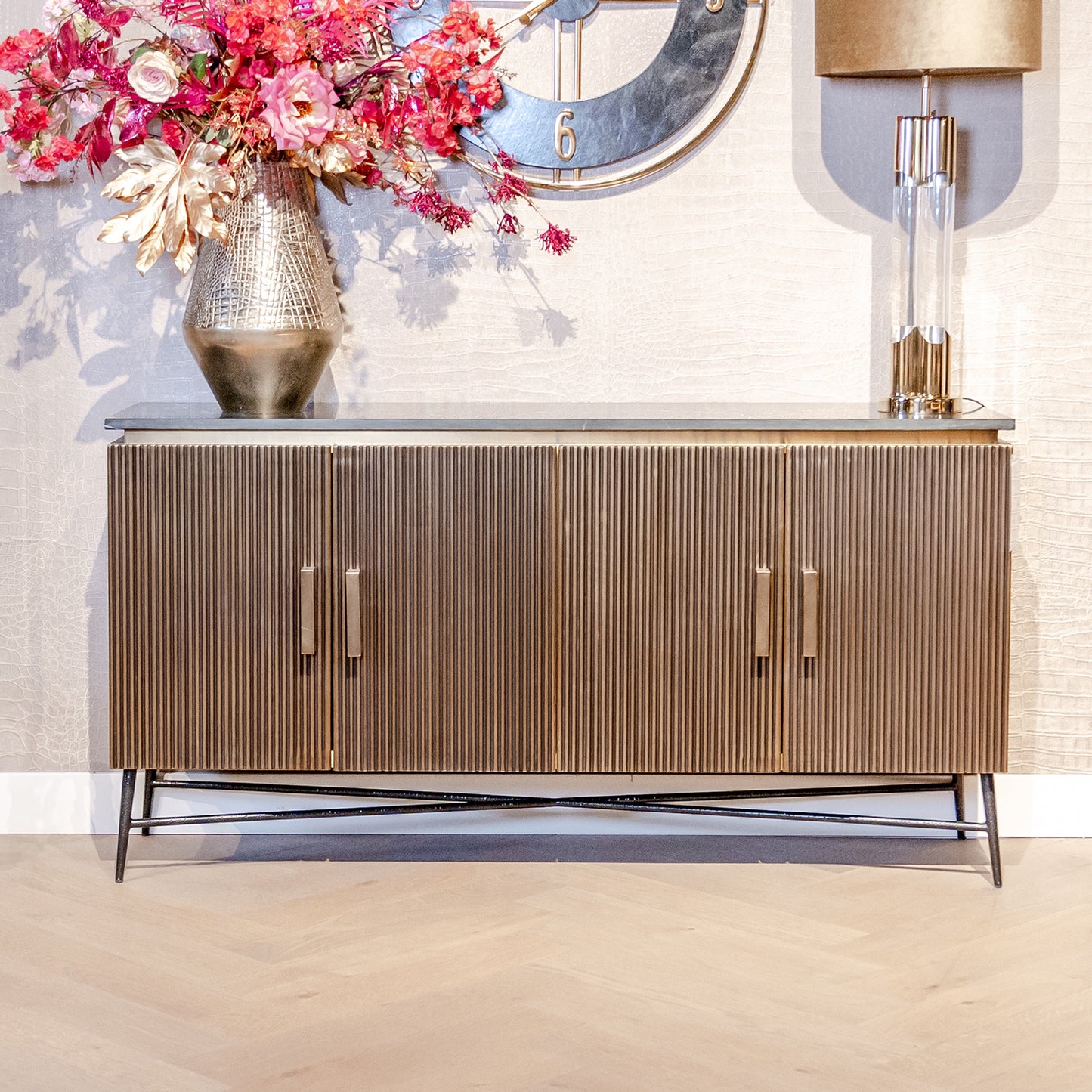 Dressoir Ironville | Zwart en Goud Marmer