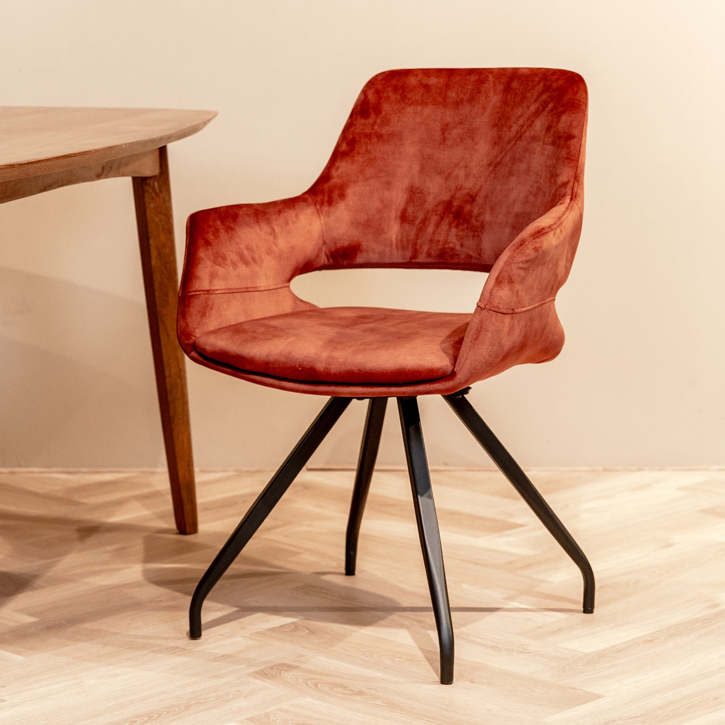 Eetkamerstoel Capp | Velvet Rust Rood