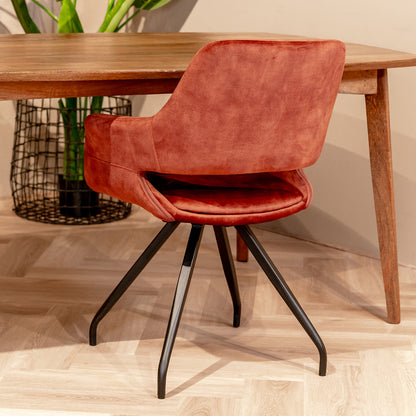 Eetkamerstoel Capp | Velvet Rust Rood