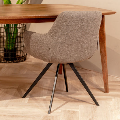 Eetkamerstoel Doreen | Bouclé | Magazijn leegverkoop