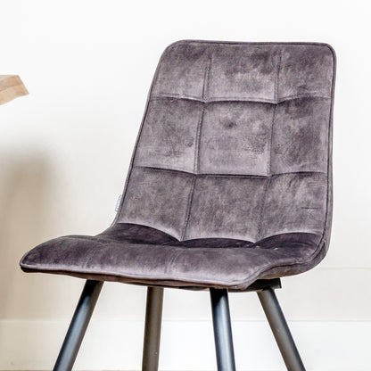 Eetkamerstoel Jelt | Antraciet Velours