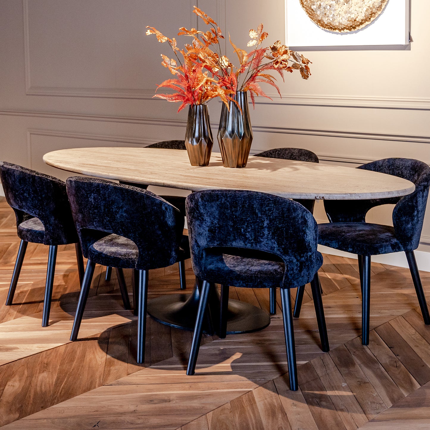 Eettafel Hampton | Ovaal | Travertin