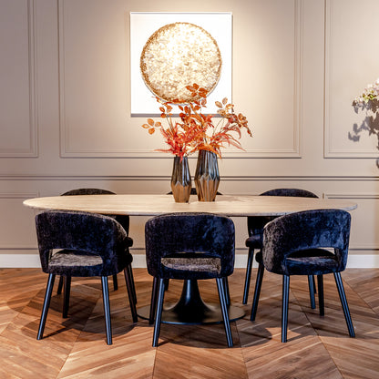 Eettafel Hampton | Ovaal | Travertin