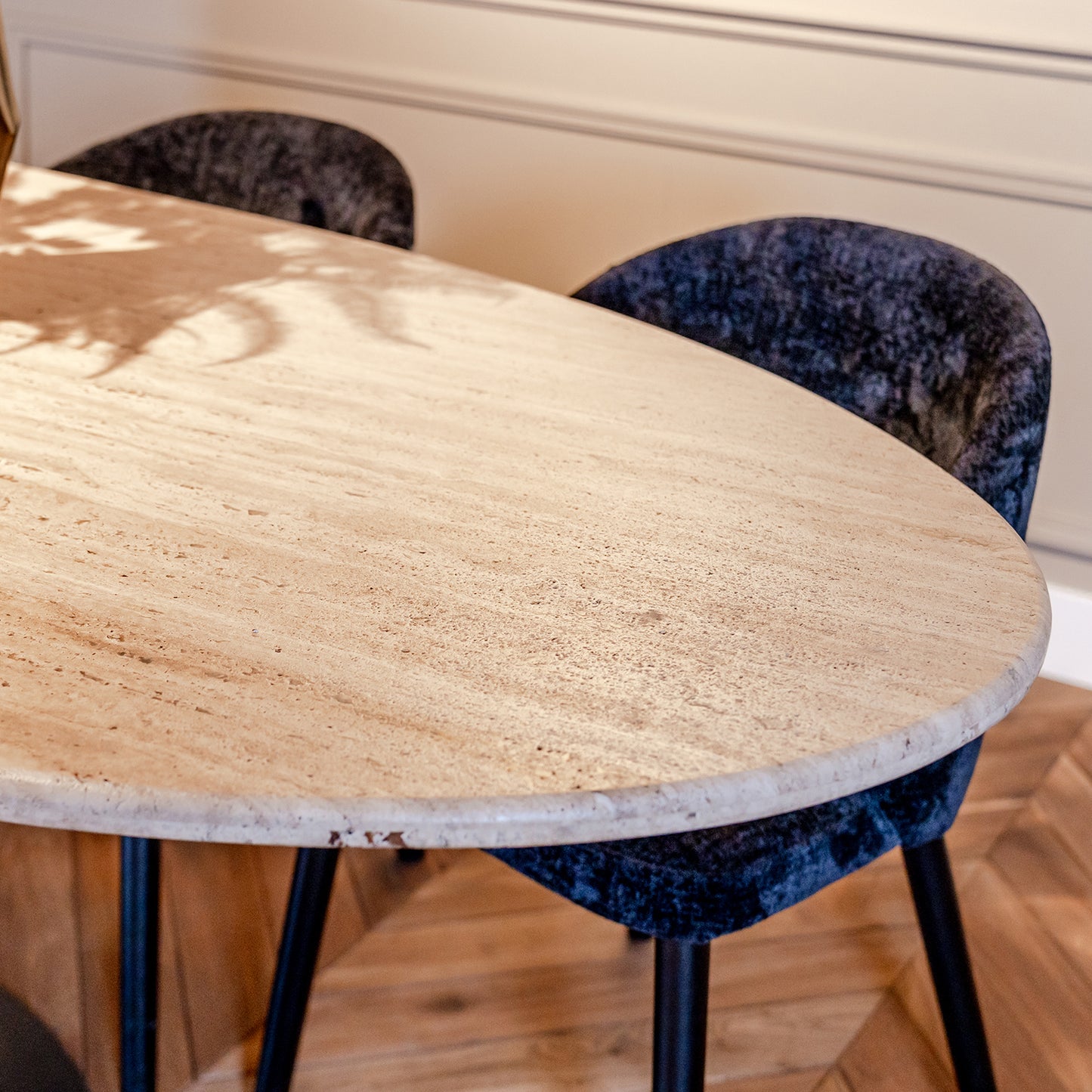 Eettafel Hampton | Ovaal | Travertin