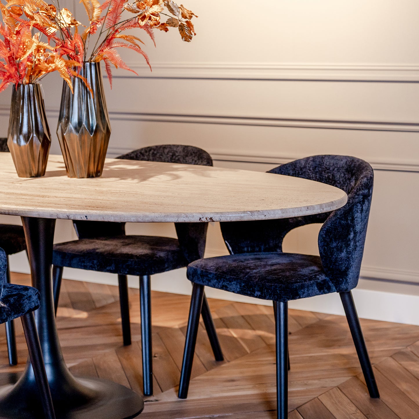 Eettafel Hampton | Ovaal | Travertin