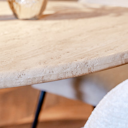 Eettafel Hampton | 140Ø | Travertin