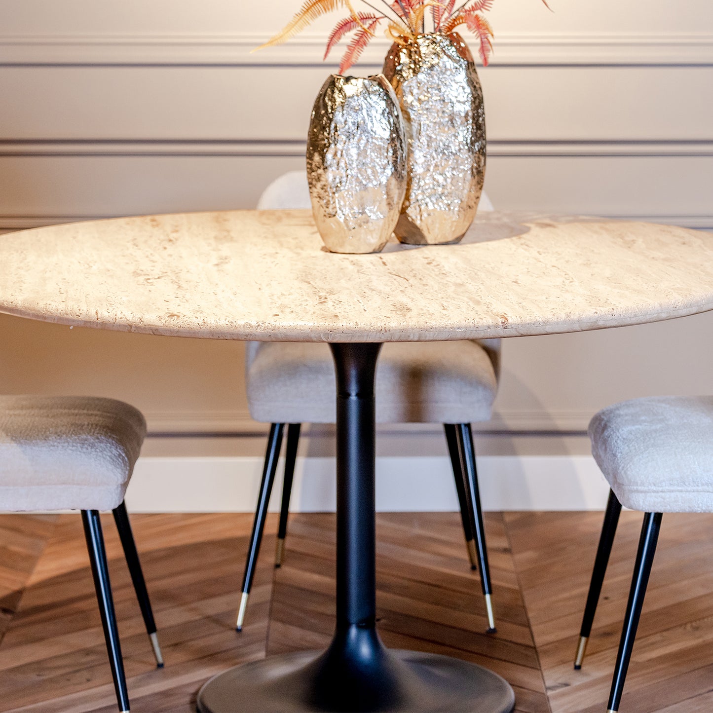 Eettafel Hampton | 140Ø | Travertin