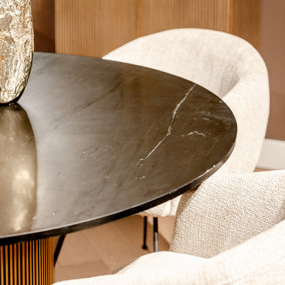 Eettafel Ironville | Zwart/Goud Marmer