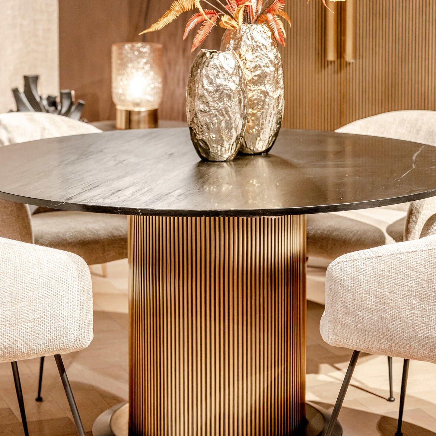 Eettafel Ironville | Zwart/Goud Marmer