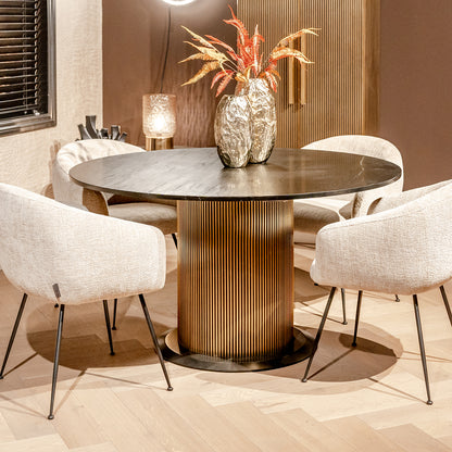 Eettafel Ironville | Zwart/Goud Marmer