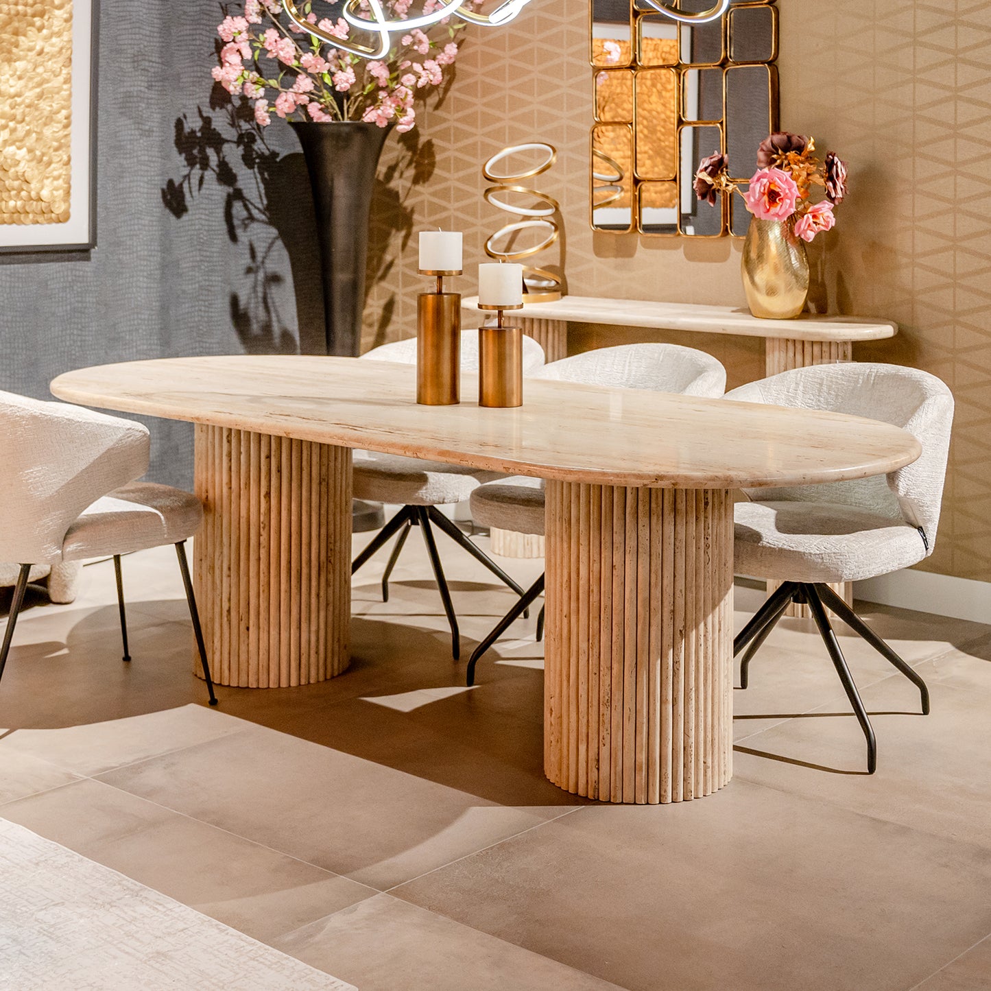 Eettafel La Cantera | Naturel Travertin