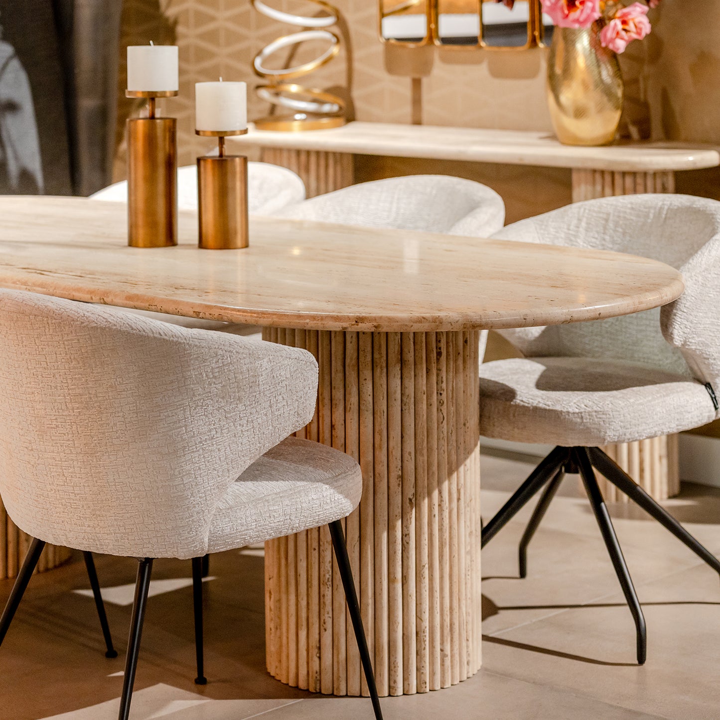 Eettafel La Cantera | Naturel Travertin