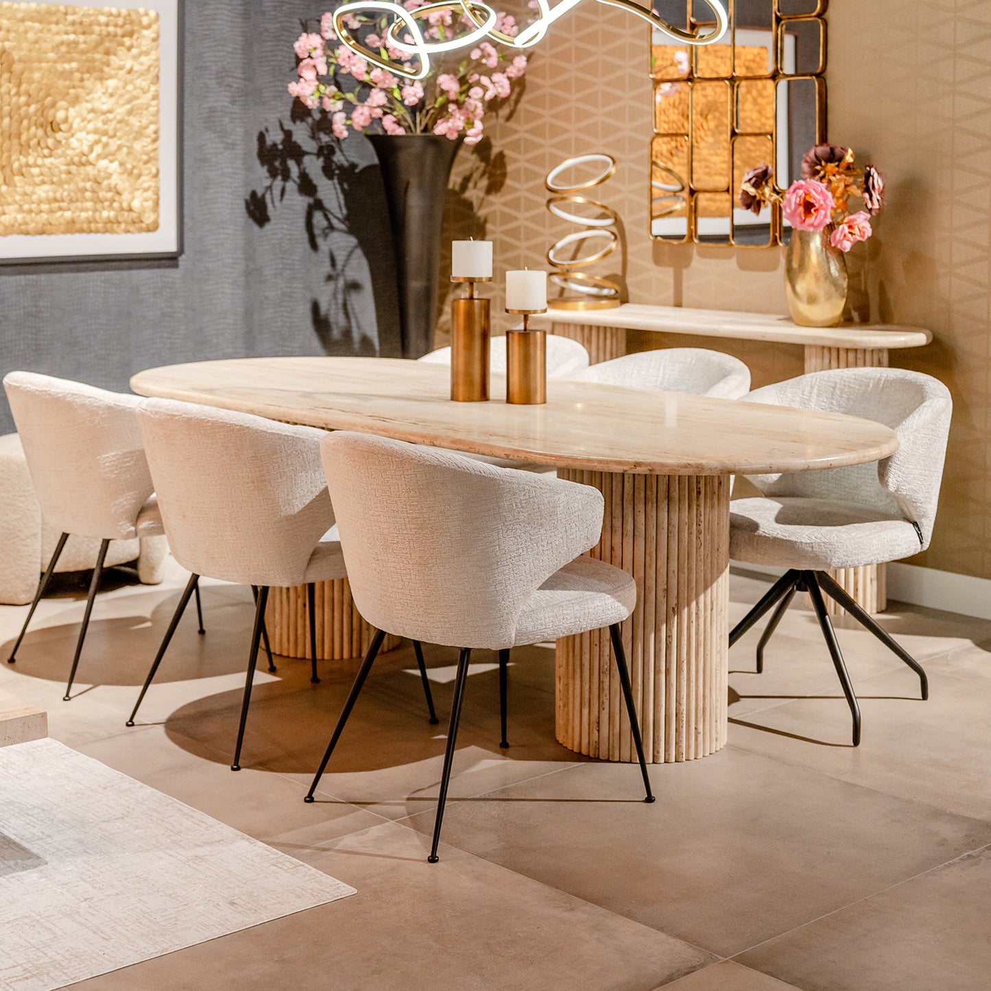 Eettafel La Cantera | Naturel Travertin