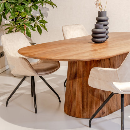 Eettafel Salvator | Ovaal | Naturel Mangohout