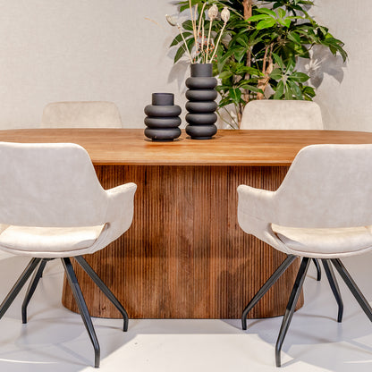 Eettafel Salvator | Ovaal | Naturel Mangohout