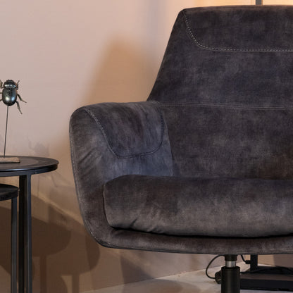 Fauteuil Toby Velours Antraciet