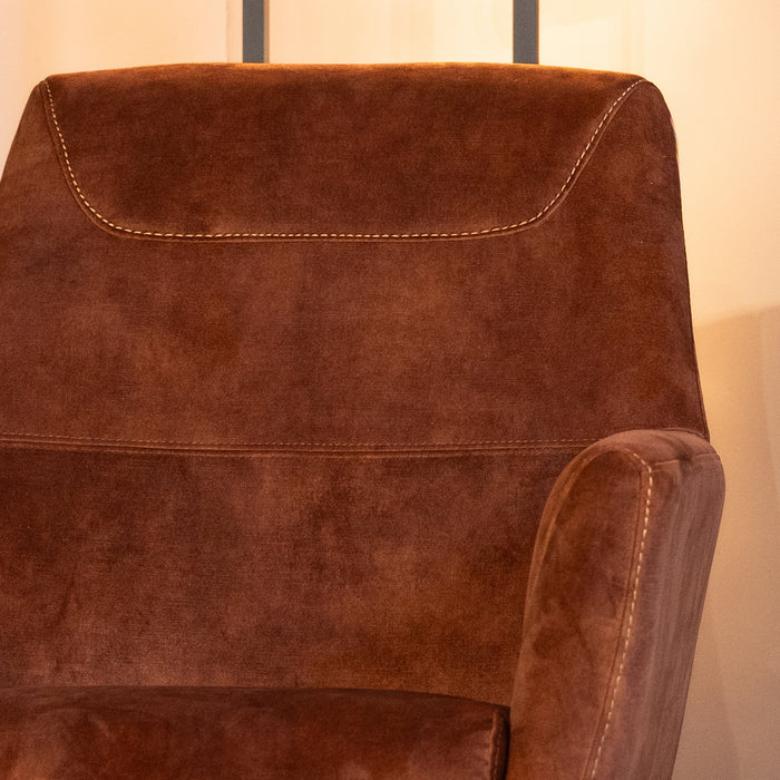 Fauteuil Toby Velours Rust