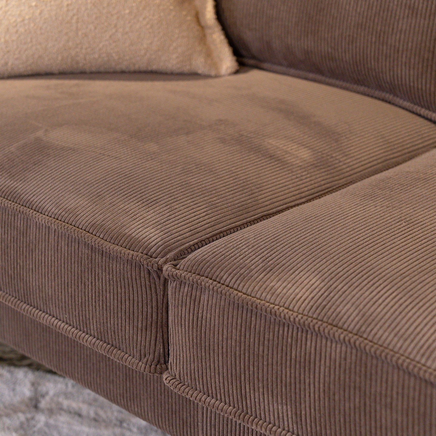 Hoekbank Derby | Bruin Ribcord | Longchair L+R