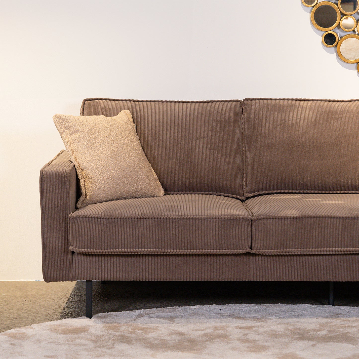 Hoekbank Derby | Bruin Ribcord | Longchair L+R