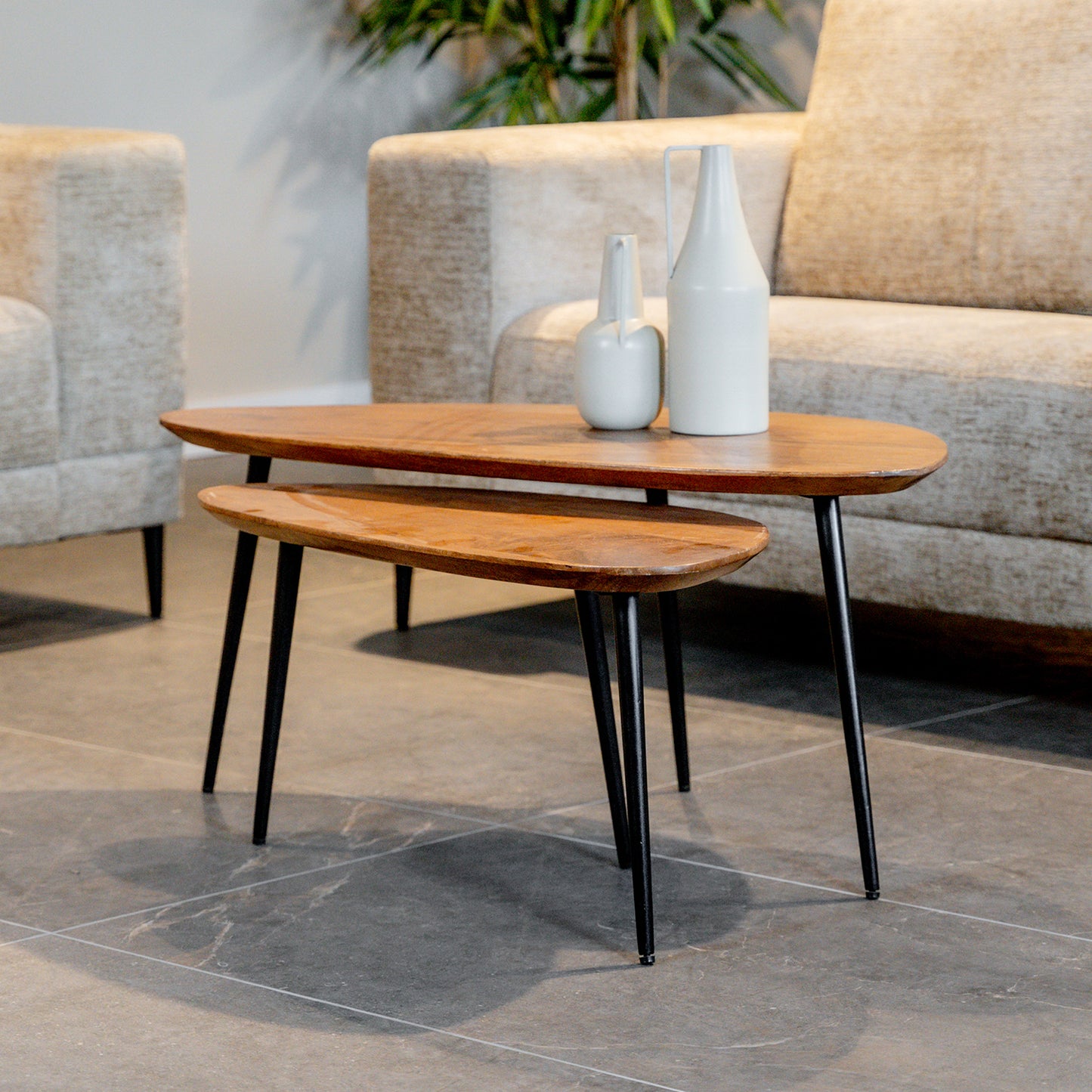 Salontafel Flare | Set Van 2 | Mangohout