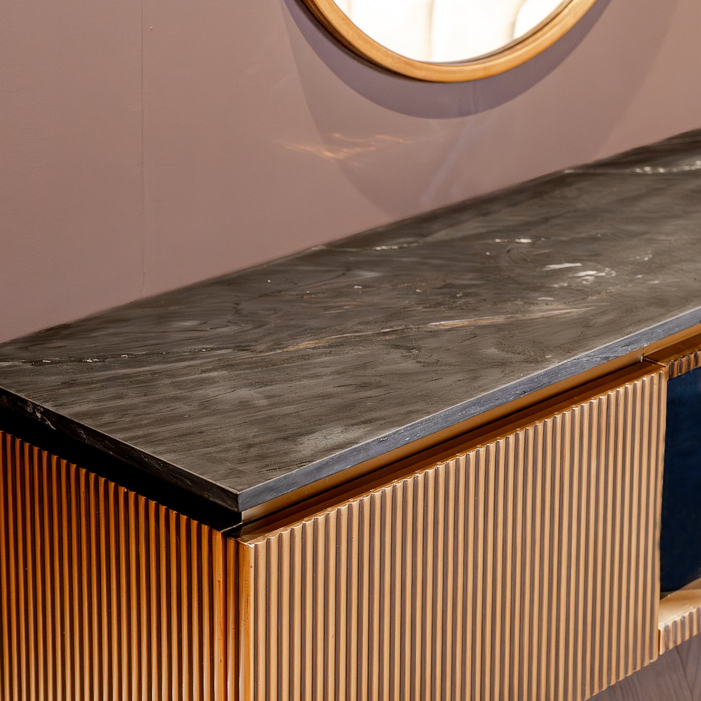 TV-Meubel Ironville | Zwart en Goud Marmer