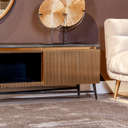 TV-Meubel Ironville | Zwart en Goud Marmer