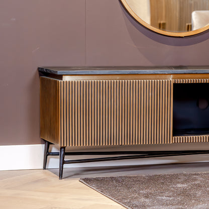 TV-Meubel Ironville | Zwart en Goud Marmer