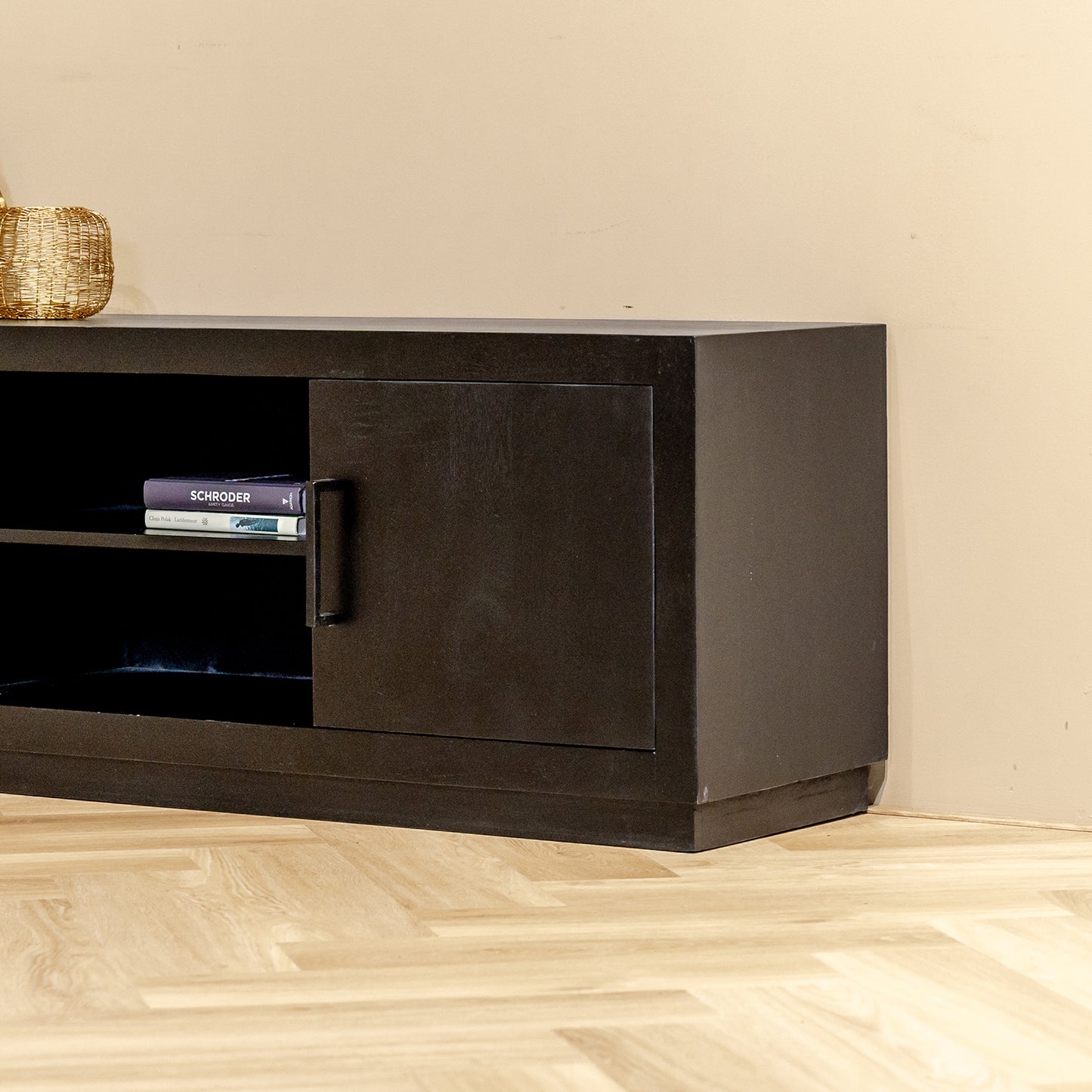 TV-Meubel Jaxx | Zwart Mangohout