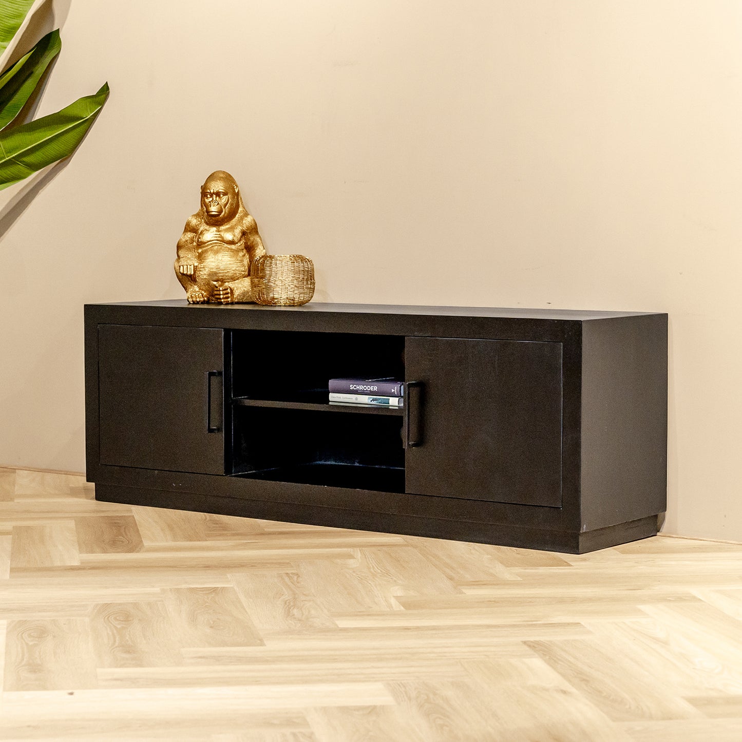 TV-Meubel Jaxx | Zwart Mangohout